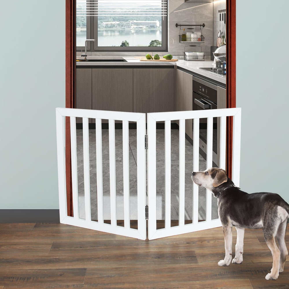 ZJSF foldable gate in Z-shape folds for compact storage.