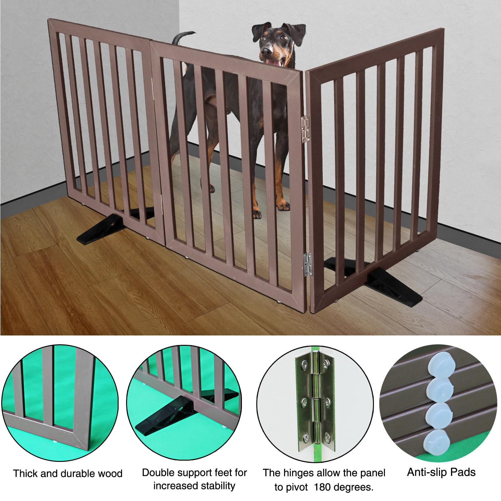 ZJSF wood finish gate in doorway scene shows warm home style