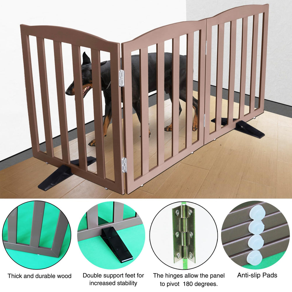 ZJSF dog gate non-slip feet protecting floors during use.