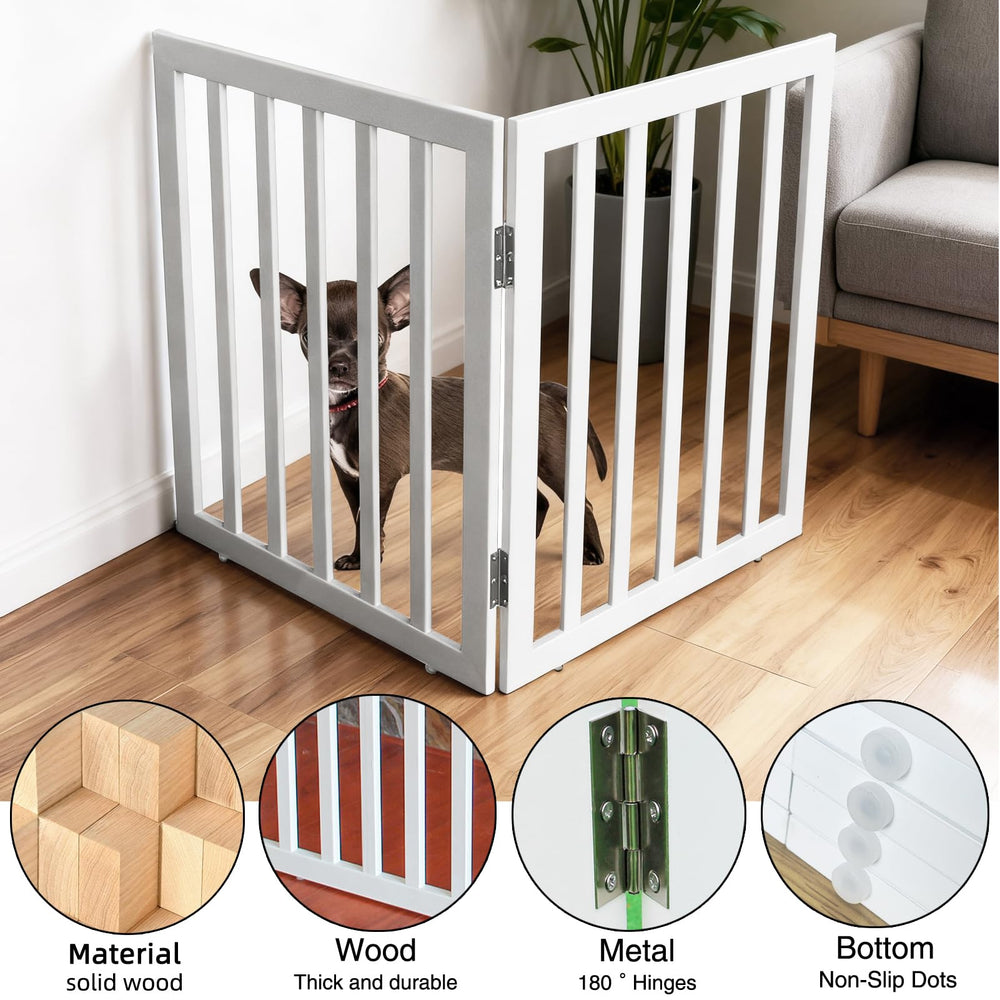 ZJSF gate features non-slip feet to protect floors.