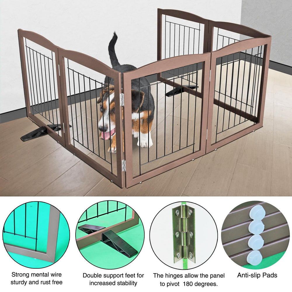 ZJSF gate with non-slip feet protects floors during use.