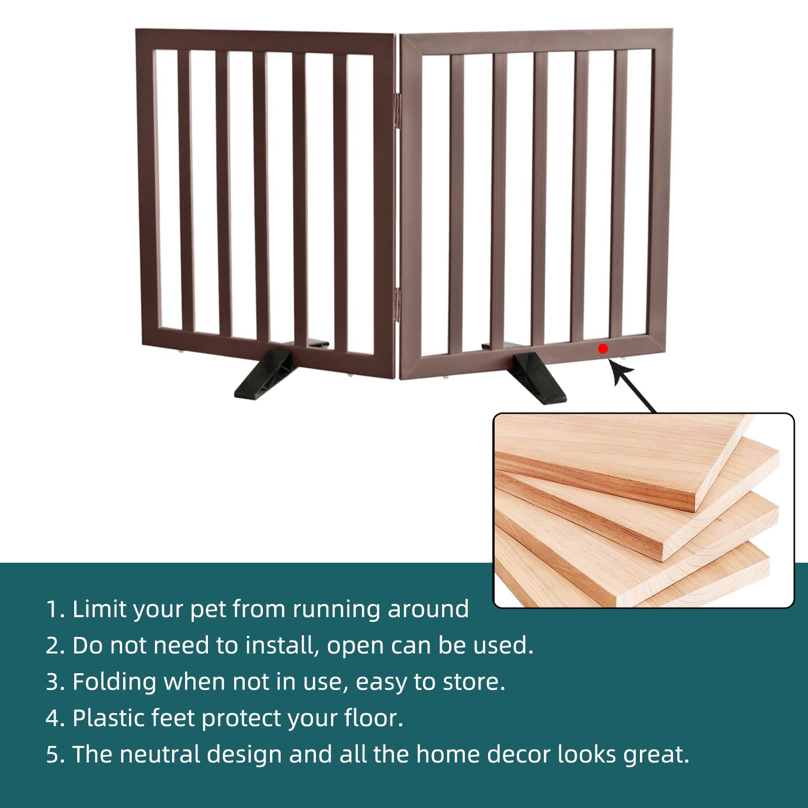 ZJSF freestanding gate opened wide in hallway for pet separator