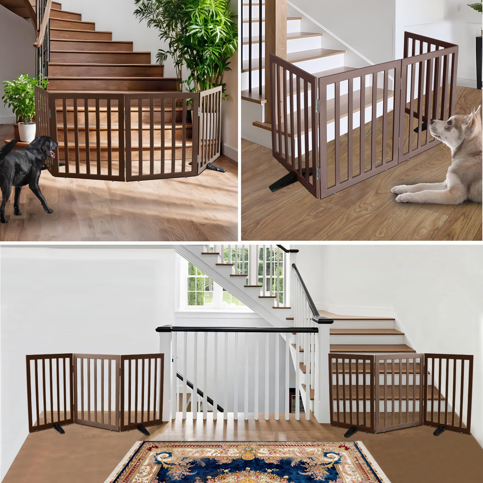 ZJSF two-panel gate with stainless hinges provides stable hallway containment