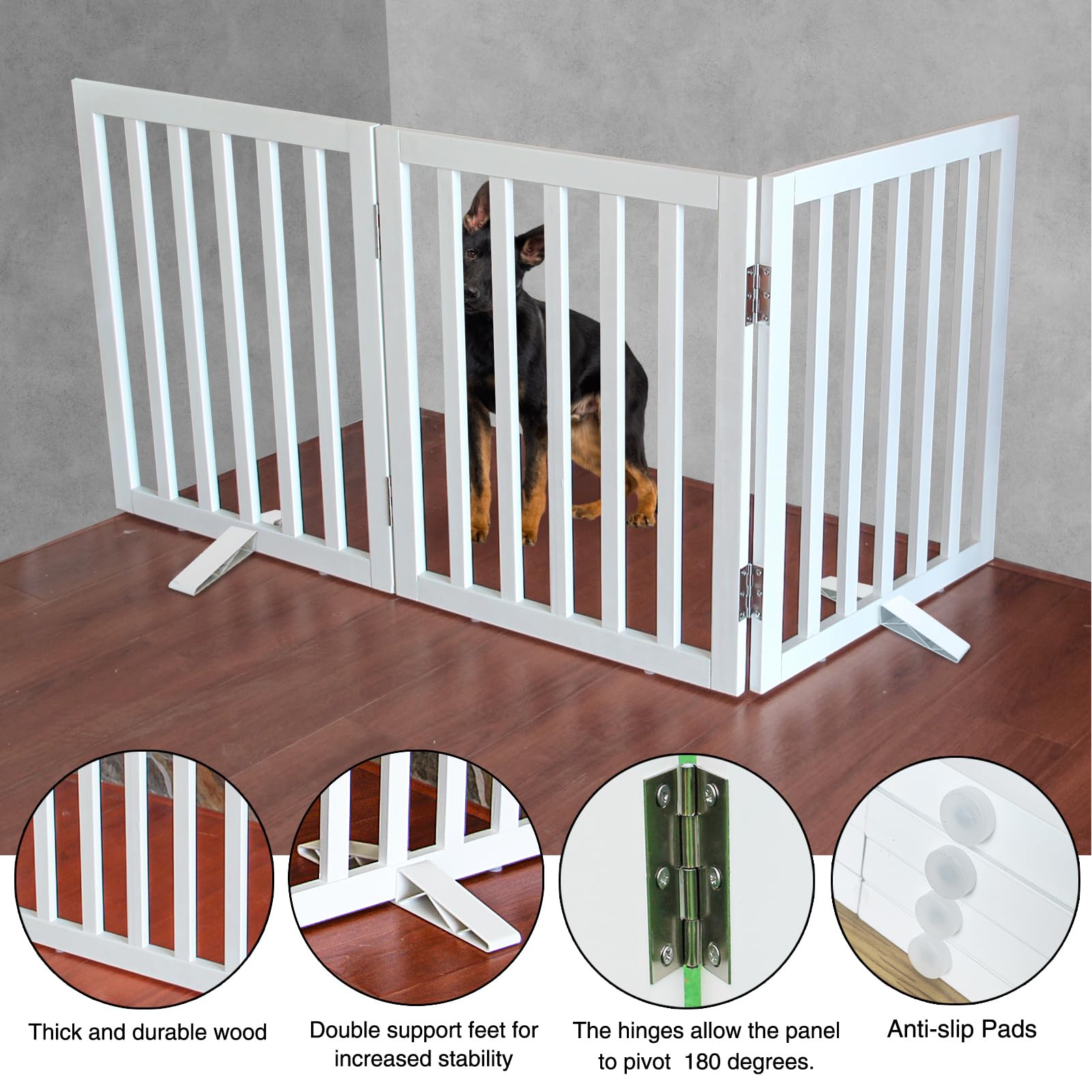 ZJSF cedar wood gate requires no assembly and is easy to place in doorways.