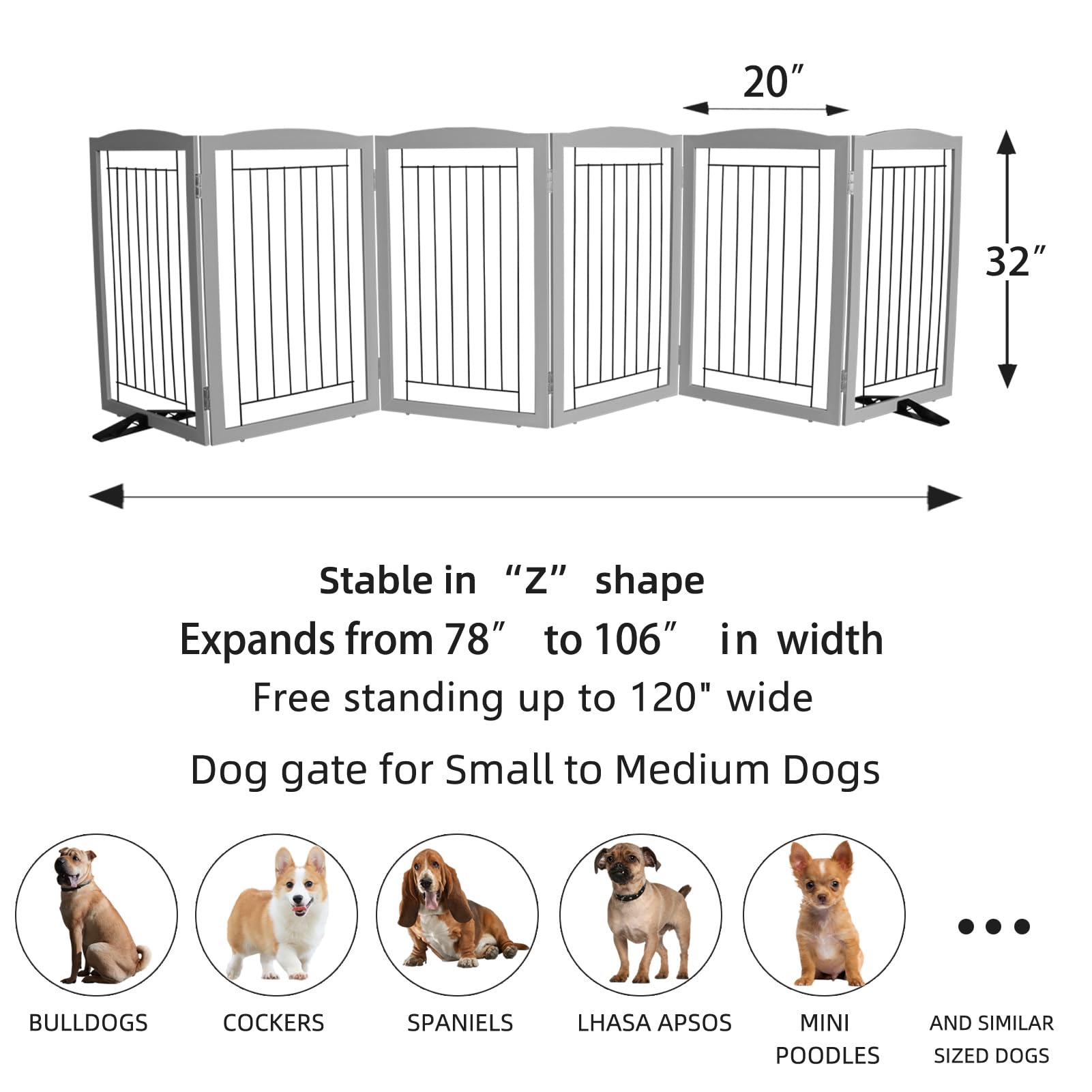 ZJSF extra-wide 120-inch gate helps contain multiple pets safely.