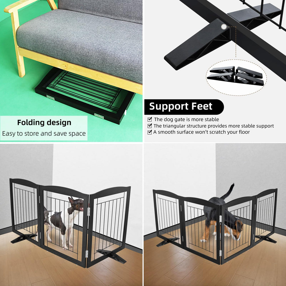 ZJSF wooden dog gate with secure hinges for stable panel connections.