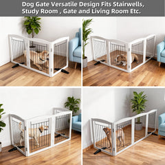 ZJSF foldable three-panel gate folds flat for easy storage.