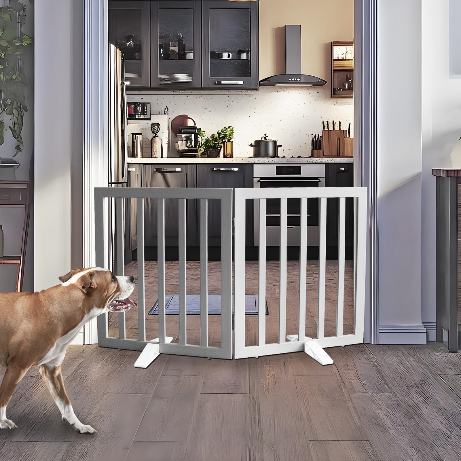 Foldable wide Z-shape design enables easy hallway expansion and stair access.