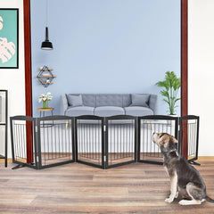 ZJSF freestanding dog fence with wood panel - stable room divider.