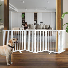 ZJSF freestanding cedar wood dog gate in hallway setup for room separation