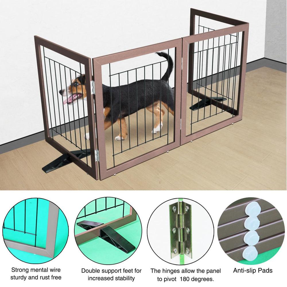 ZJSF non-slip feet protect floors while stabilizing the gate.