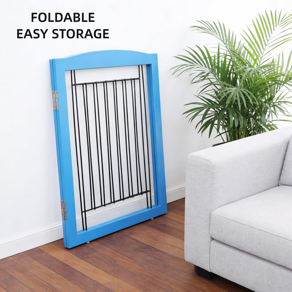 ZJSF gate on floor showing non-slip feet and floor protection