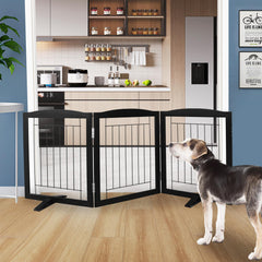 ZJSF freestanding pet gate with non-slip feet protects floors and stops slips.