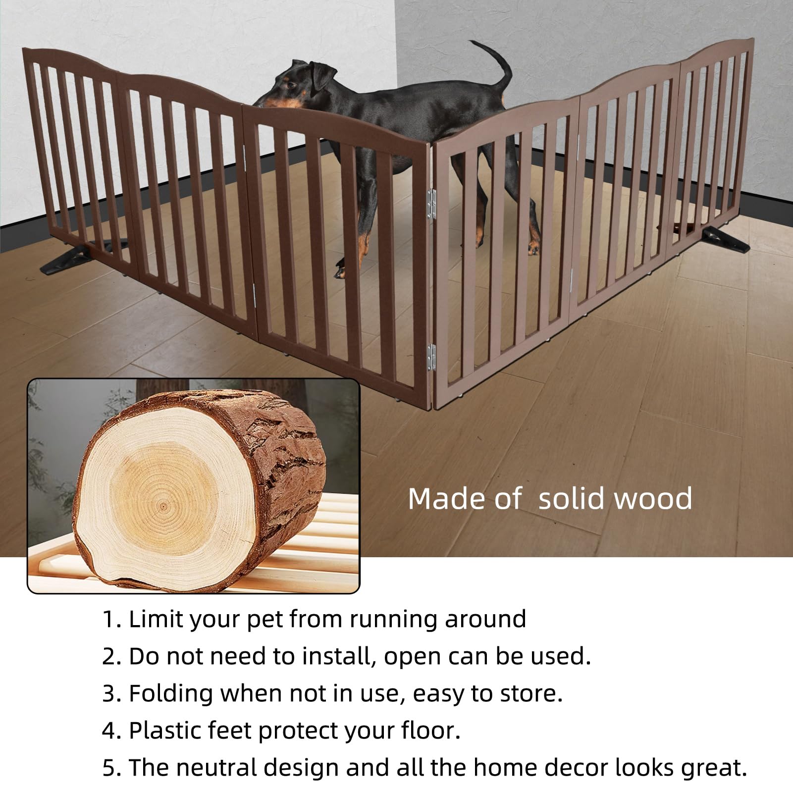 ZJSF puppy gate used to block kitchen access during playtime.