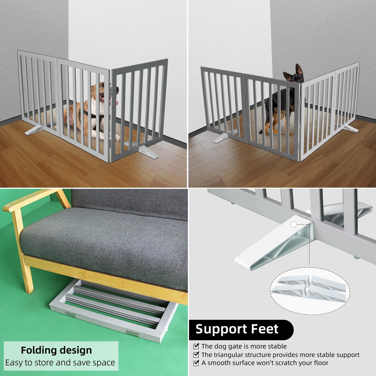 No assembly required; simply unfold for instant boundary in rooms.
