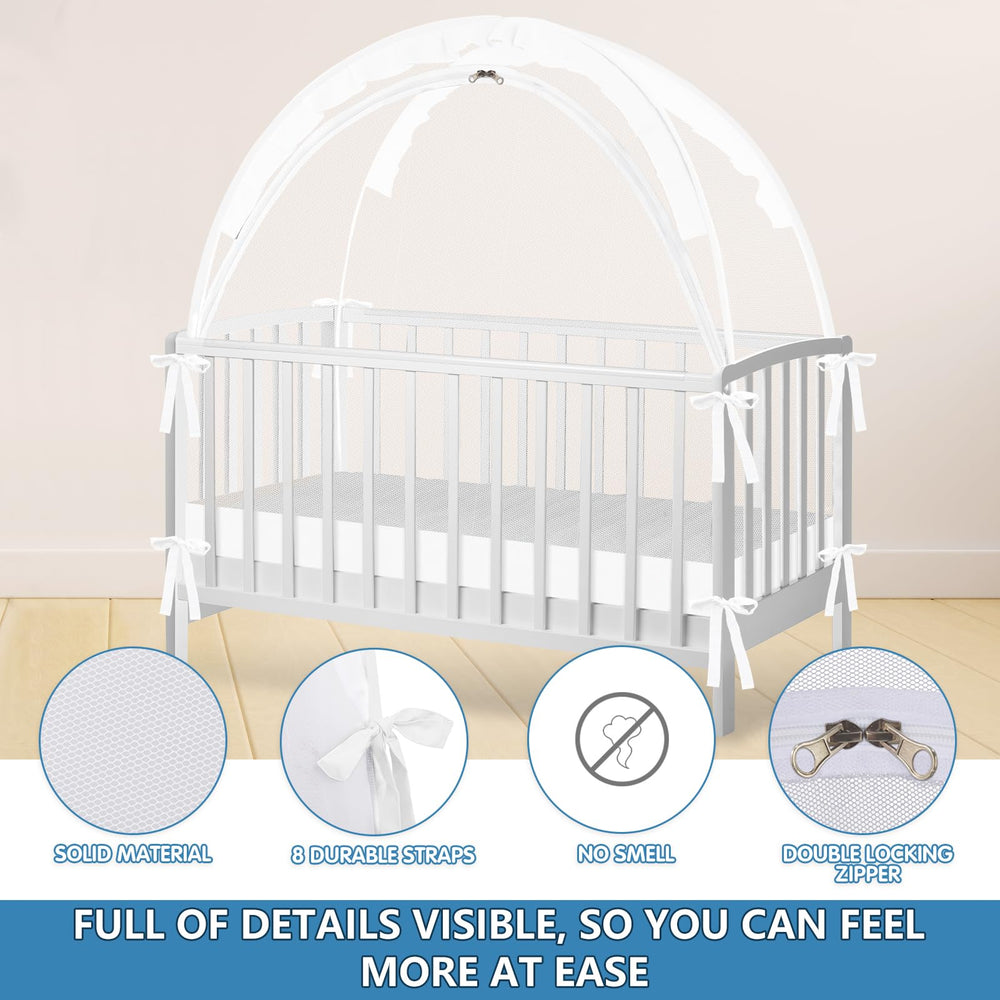 Zkaitoy crib tent mesh allows clear view of baby inside