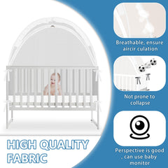 Zkaitoy crib tent double-zip design for easy access