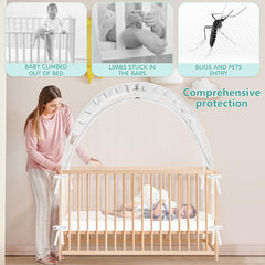 Zkaitoy Crib Tent durable mesh provides resilient protection around your baby.