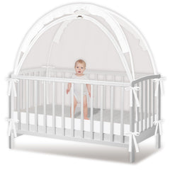 Zkaitoy crib tent with full coverage surrounding the crib for safe sleep