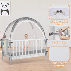 Zkaitoy crib tent grey lager color complements the nursery decor.
