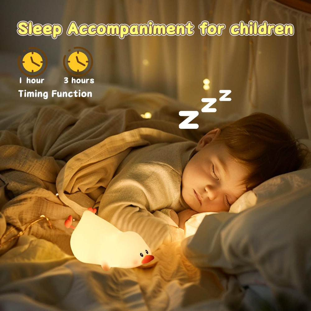 ZKLiLi silicone duck night light designed for nurseries and babies.