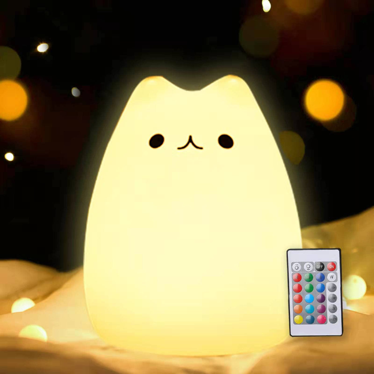 ZKLiLi cute cat night light glows softly beside the crib for night diaper changes