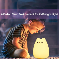 ZKLiLi warm yellow glow cat light creates a cozy bedtime atmosphere