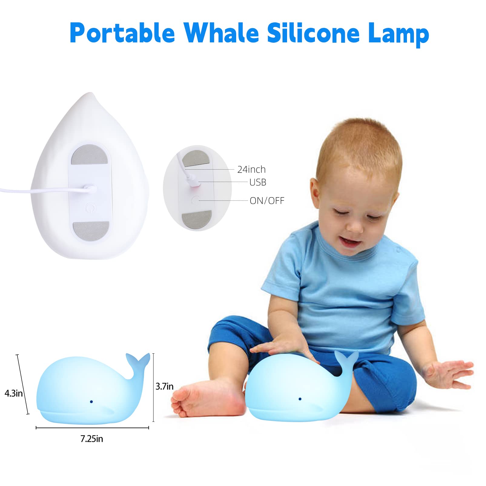 ZKLiLi whale night light serves as cute room decor.