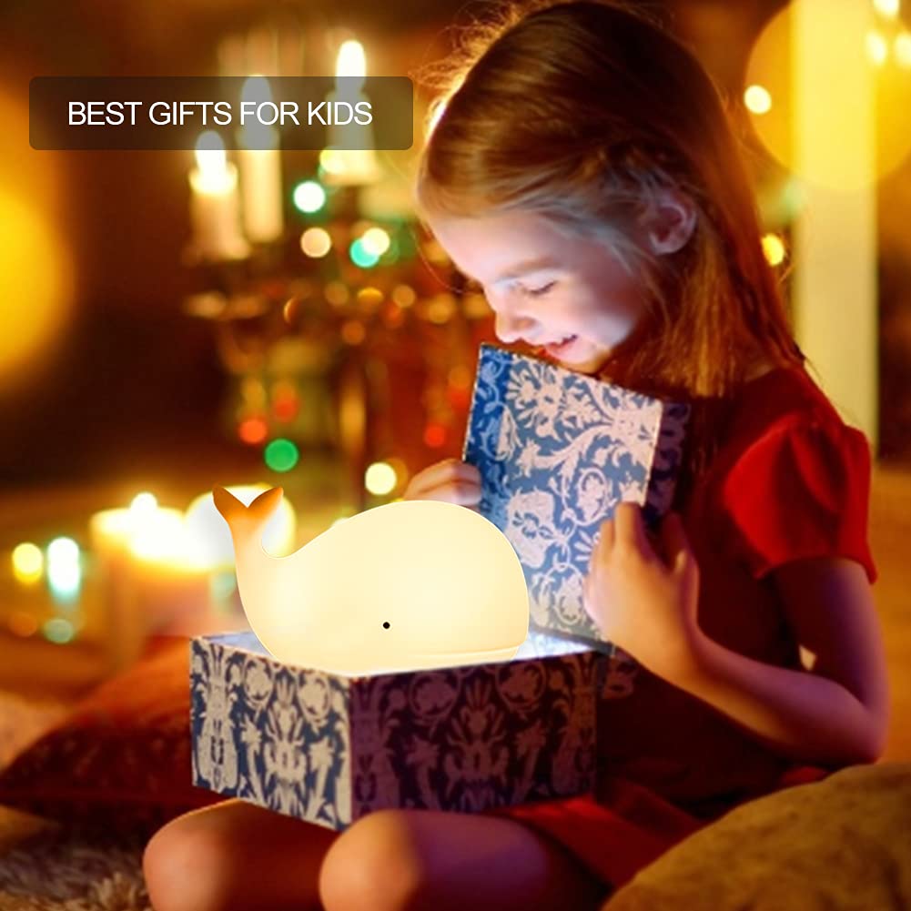 ZKLiLi whale night light emits a soft, eye-friendly glow.