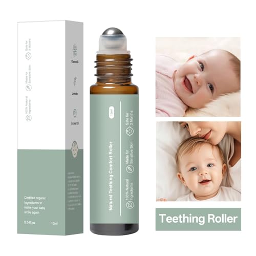 ZL7QHSE Teething Roller applied on jawline for targeted relief.
