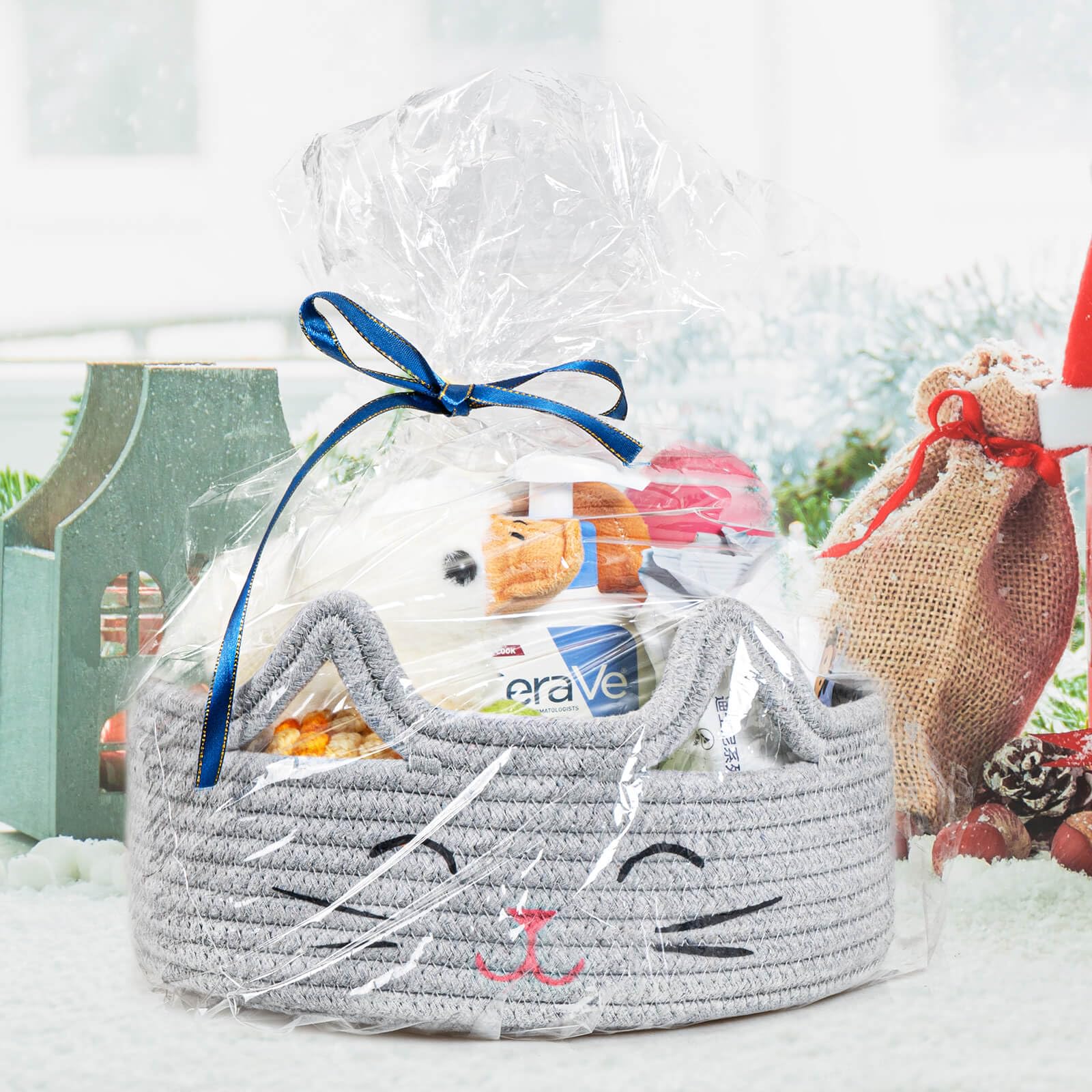 ZLG rope basket's soft cotton texture safe for kids and pets.