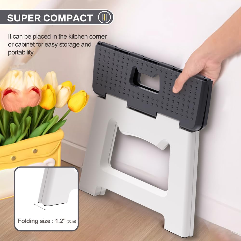 ZLMHYYM folded stool is only 1.9 inches wide for tight storage