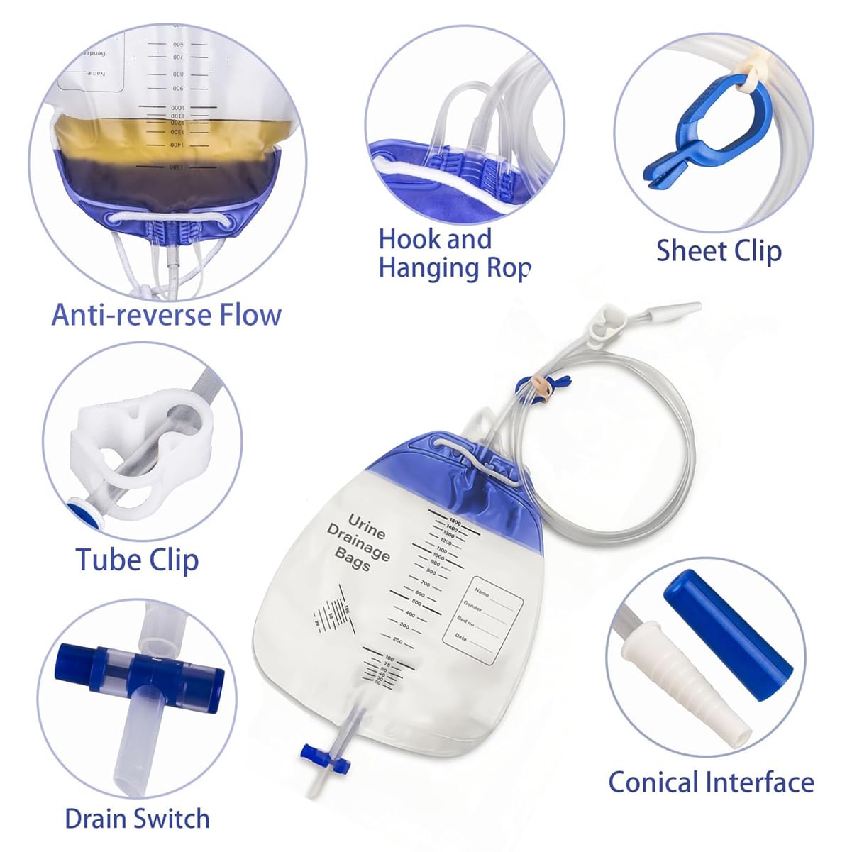 ZLQHHYL urinary bag splash resistant spout minimizes spills