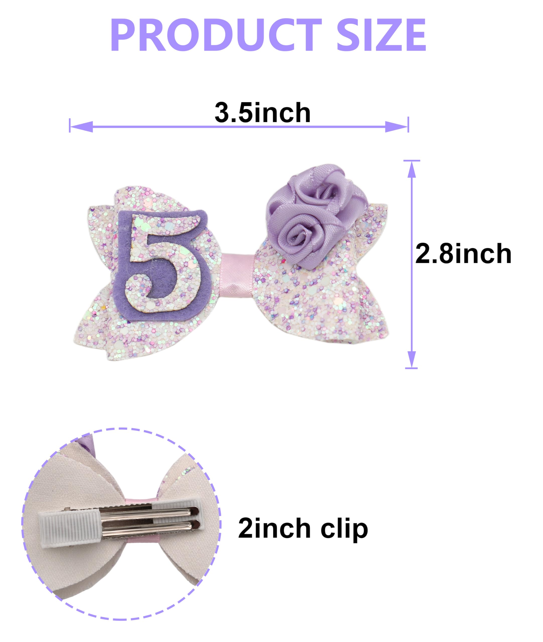 Zlwse purple rose bow adds charming birthday photo-ready styling