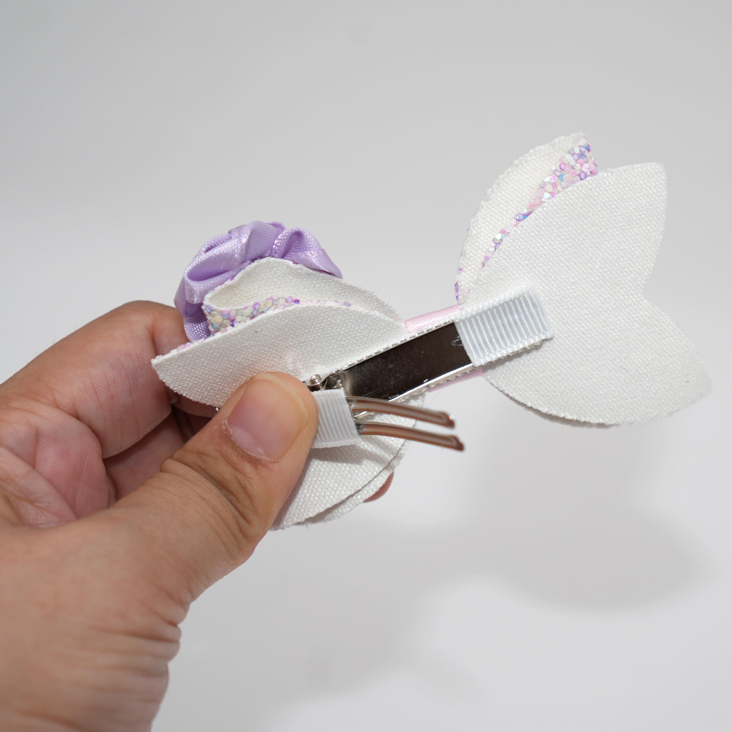 Zlwse baby girls bow with purple rose, ideal for dress-up and birthday parties.