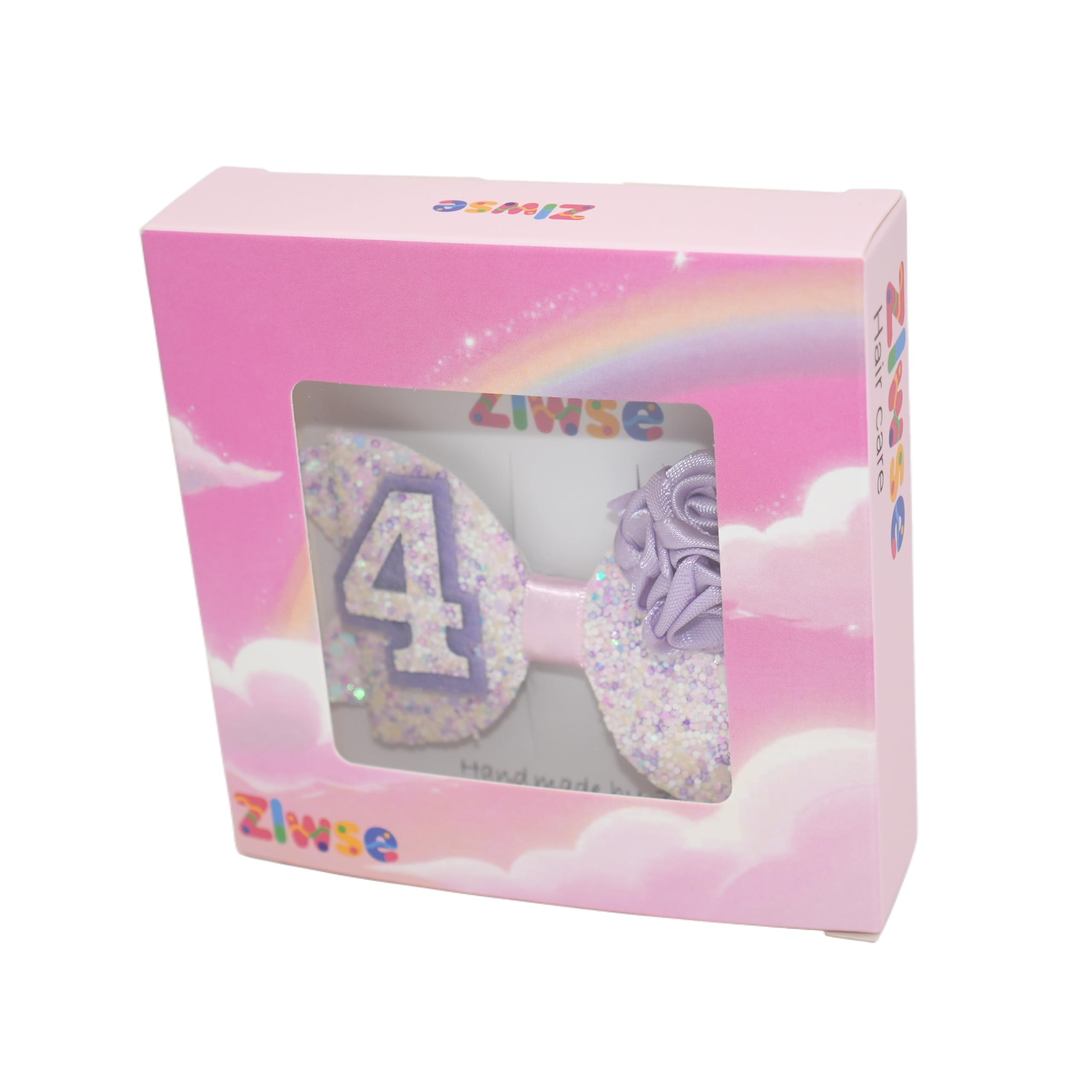 Purple rose accent bow from Zlwse, durable and gentle on fine toddler hair.