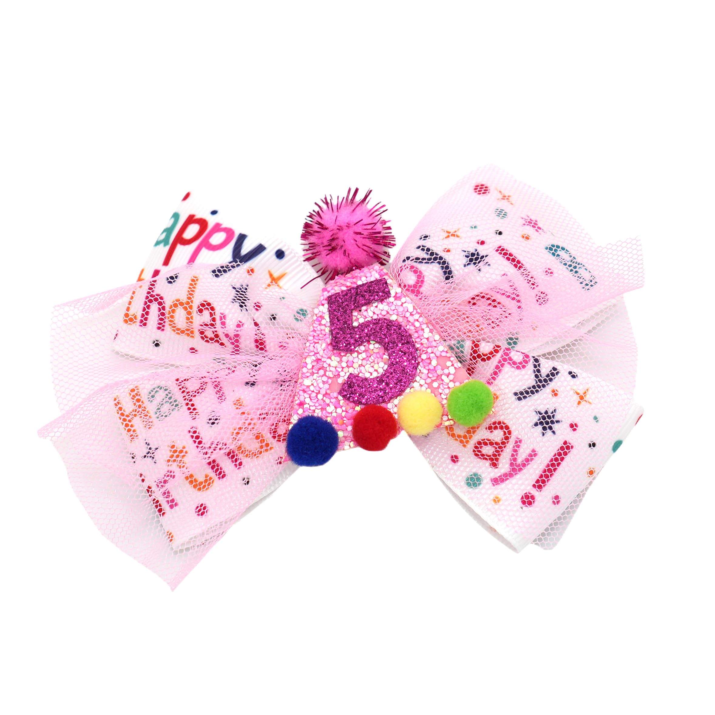 Zlwse birthday hair bow glitter close-up for party photos.