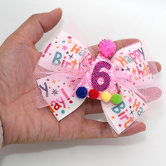 Zlwse Birthday Hair Bow Nylon Band offers secure, comfortable fit for active toddlers.