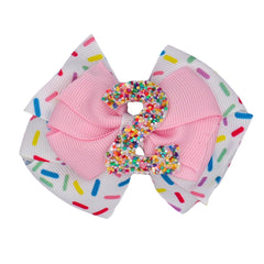Zlwse birthday hair bow pink sparkle for festive toddler hairstyles