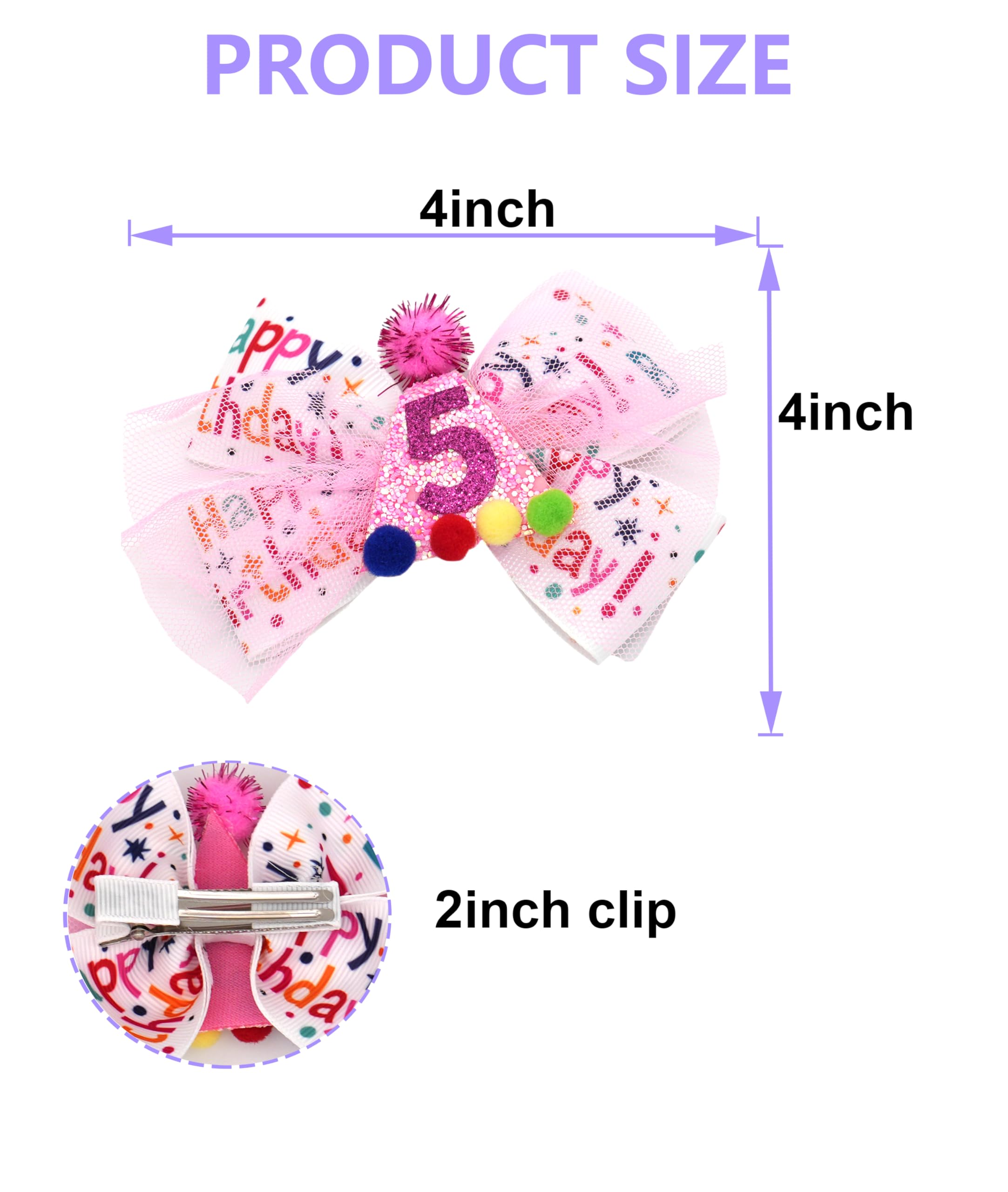 Zlwse birthday hair bow with soft ribbon for comfortable wear.