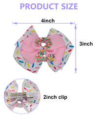 Zlwse confetti sprinkle bow clip for party photos and easy dress up