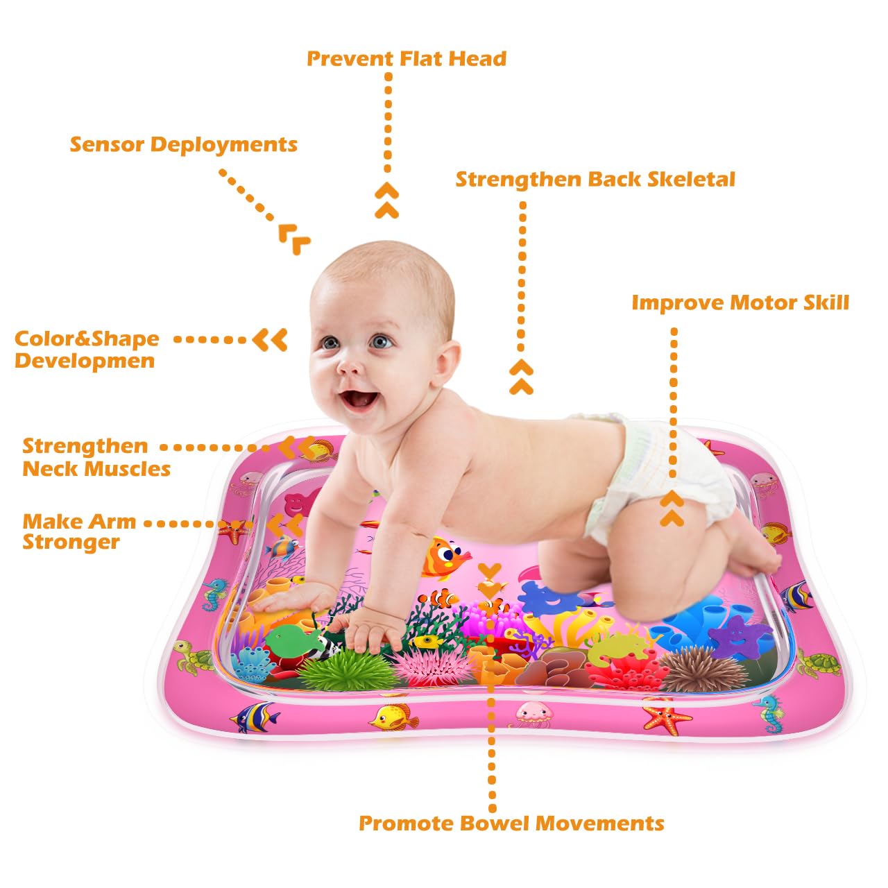 ZMLM tummy time mat supports hand-eye coordination through bright sea-life visuals