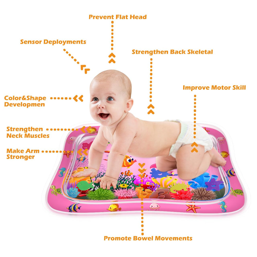 ZMLM tummy time mat supports hand-eye coordination through bright sea-life visuals
