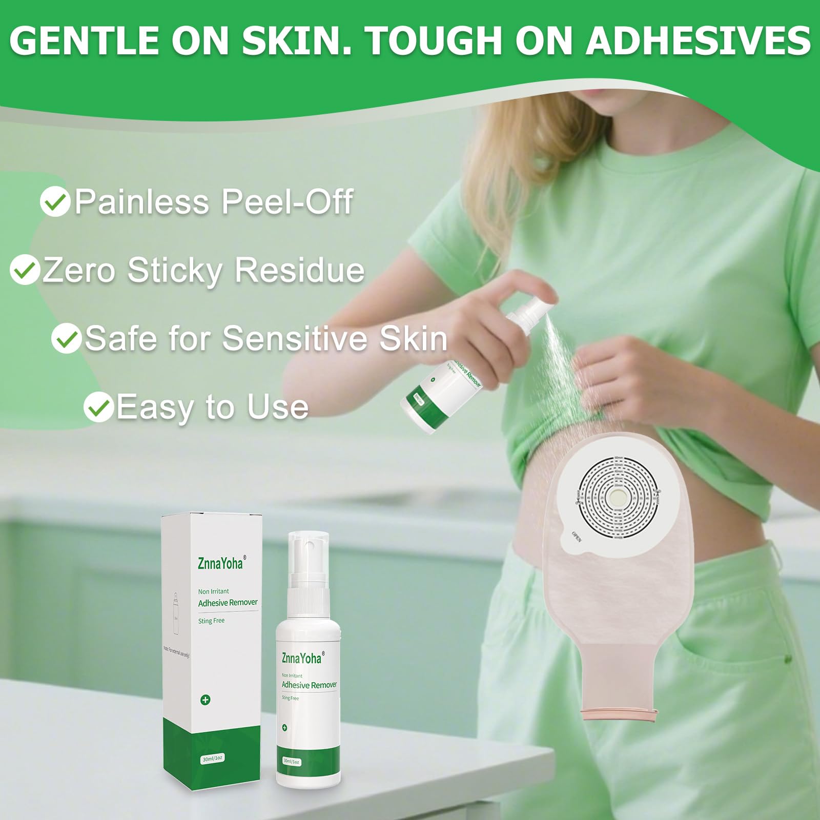 ZnnaYoha skin-friendly remover suitable for ostomy care