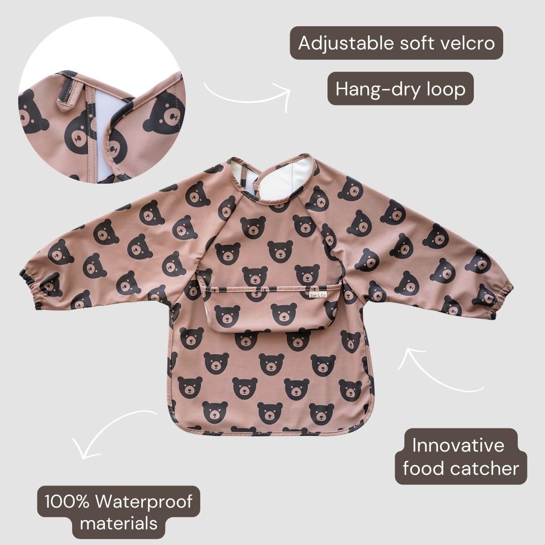 Zoe & Co waterproof recycled polyester bib protects clothing