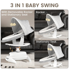 Zoicay baby swing in rocker mode soothing a baby