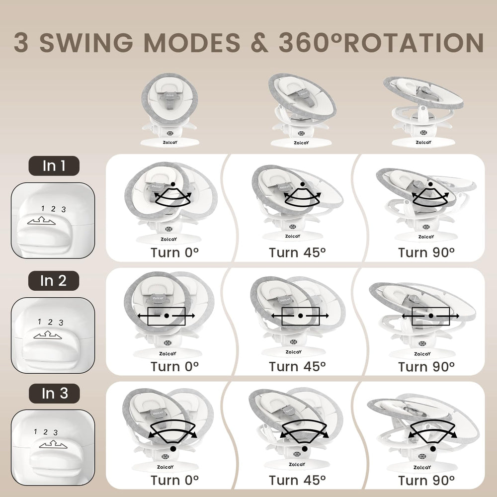 Zoicay baby swing in stationary seat mode for calm moments