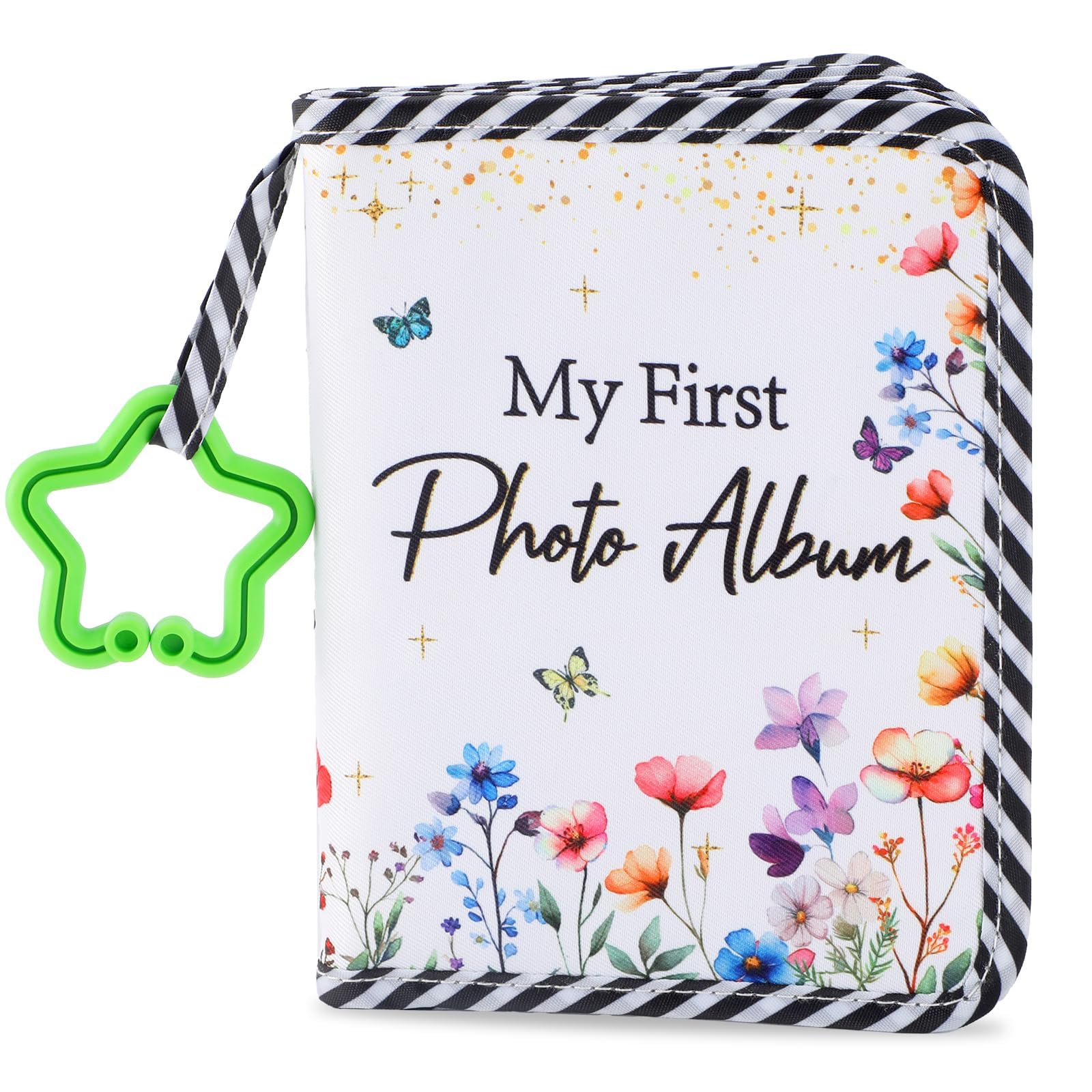 ZOIIWA Baby First Family Album cover with wildflowers and butterflies, a charming keepsake.