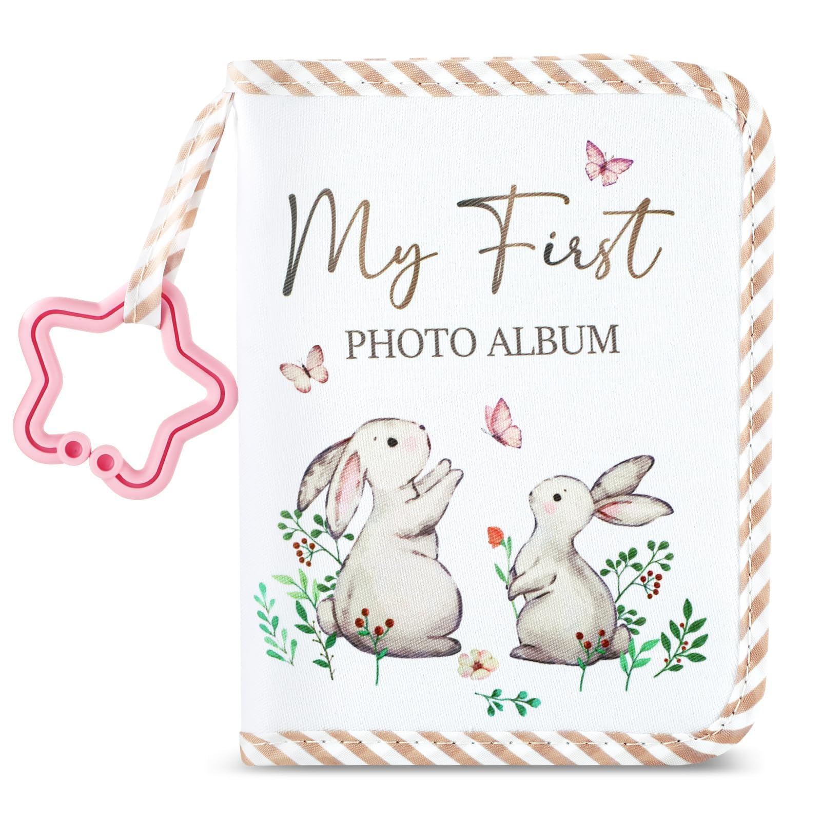 ZOIIWA Baby's First Family Album with rabbit cover for precious milestone photos