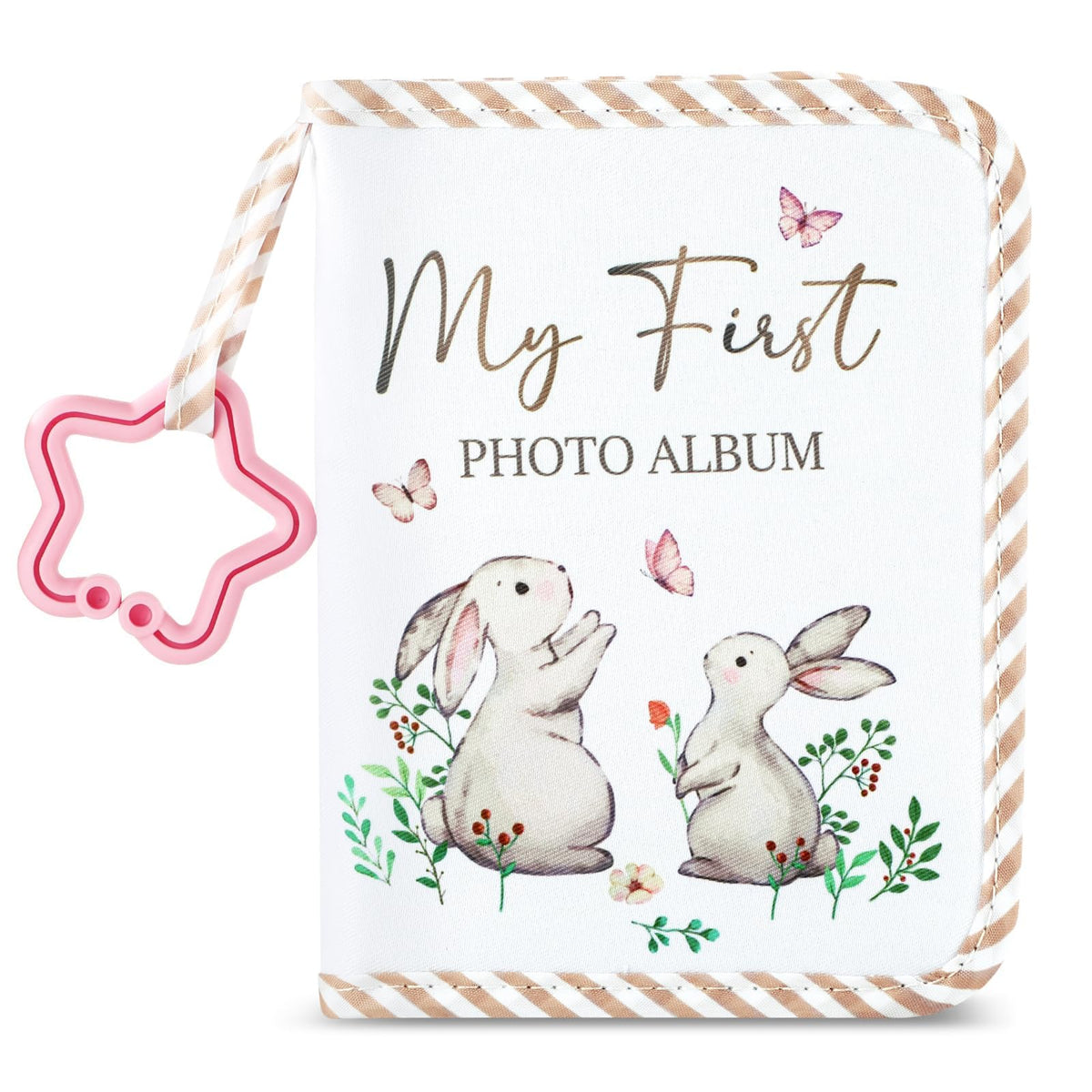 ZOIIWA Baby's First Family Album with rabbit cover for precious milestone photos